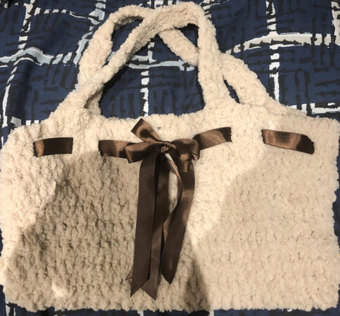 brown ribbon bag